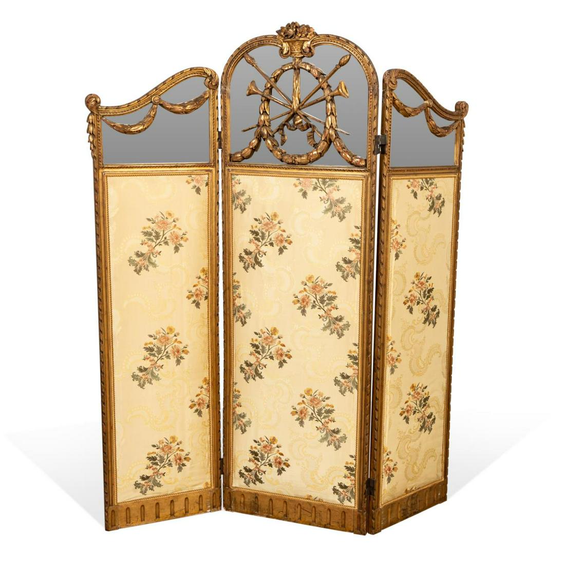 LOUIS XVI STYLE GILTWOOD MIRRORED FLOOR SCREEN (1 of 6)
