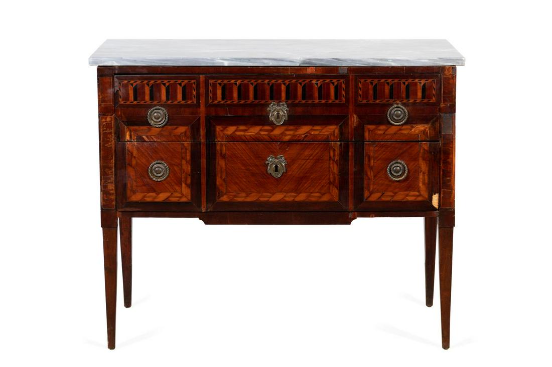 LOUIS XVI STYLE PARQUETRY INLAID COMMODE (1 of 8)