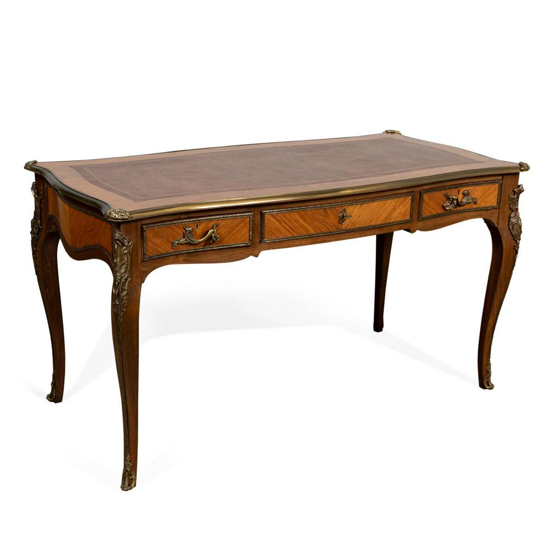 LOUIS XV STYLE LEATHER TOP & ORMOLU DESK (1 of 6)