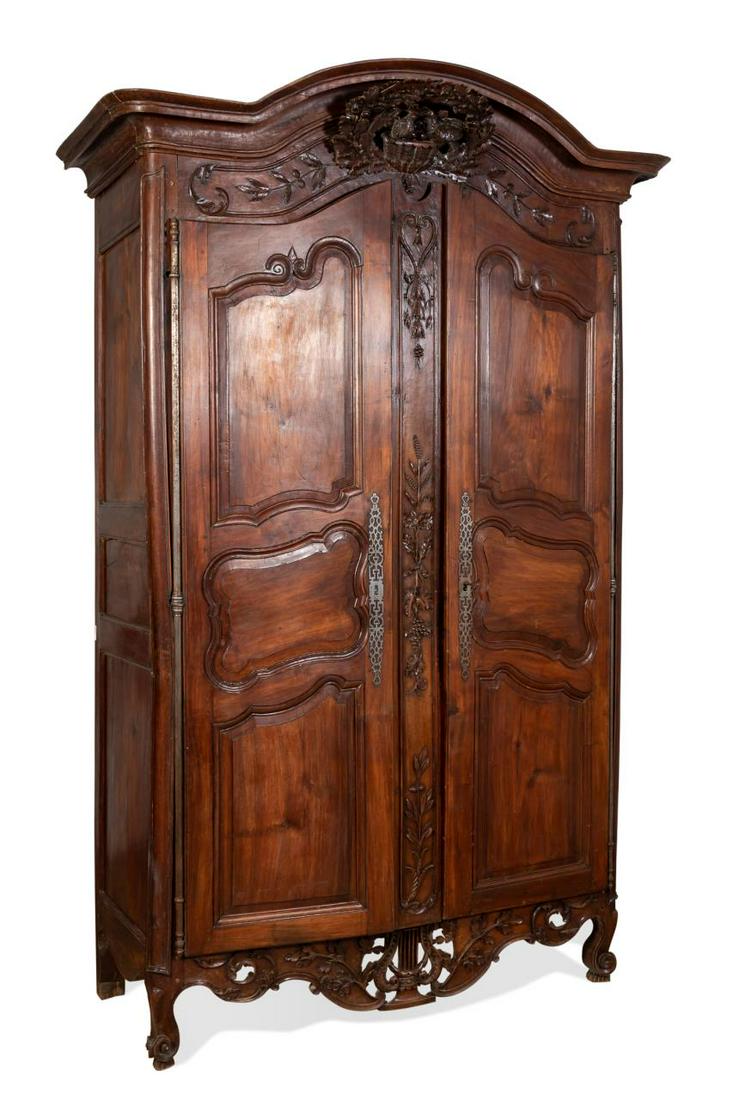 LOUIS XV PROVINCIAL STYLE DOUBLE DOOR ARMOIRE (1 of 9)