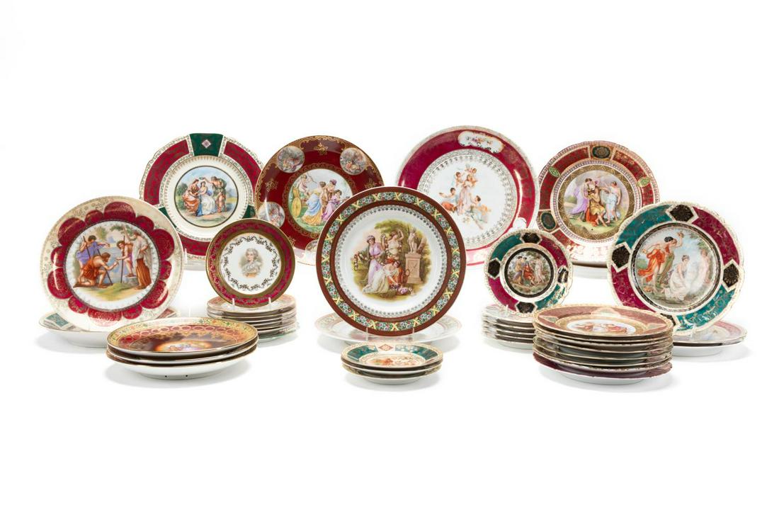 ASST. OF ROYAL VIENNA STYLE CABINET PLATES, 42PC (1 of 20)