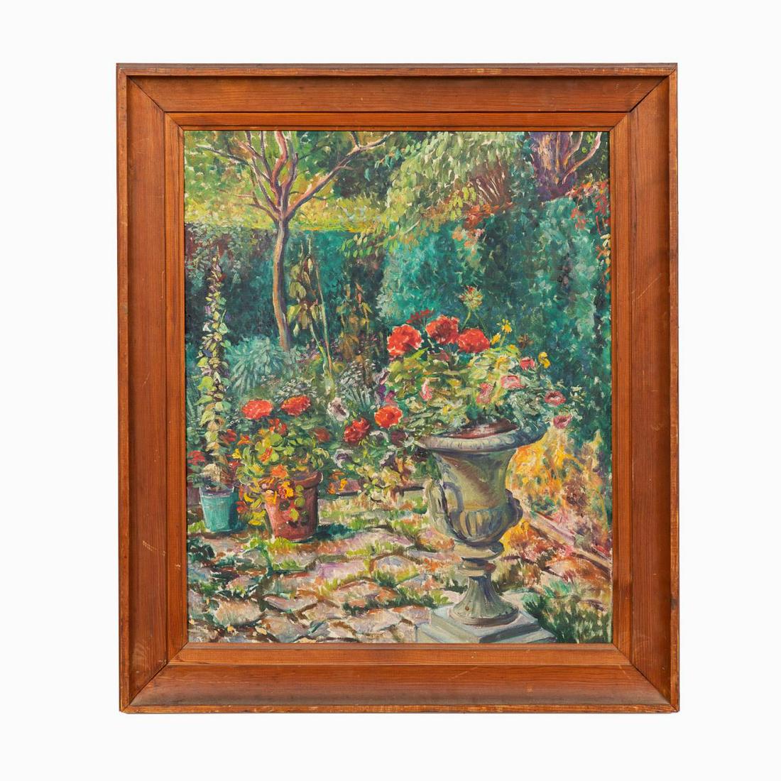 RAOH SCHORR, WALLED GARDEN SCENE, OIL (1 of 5)