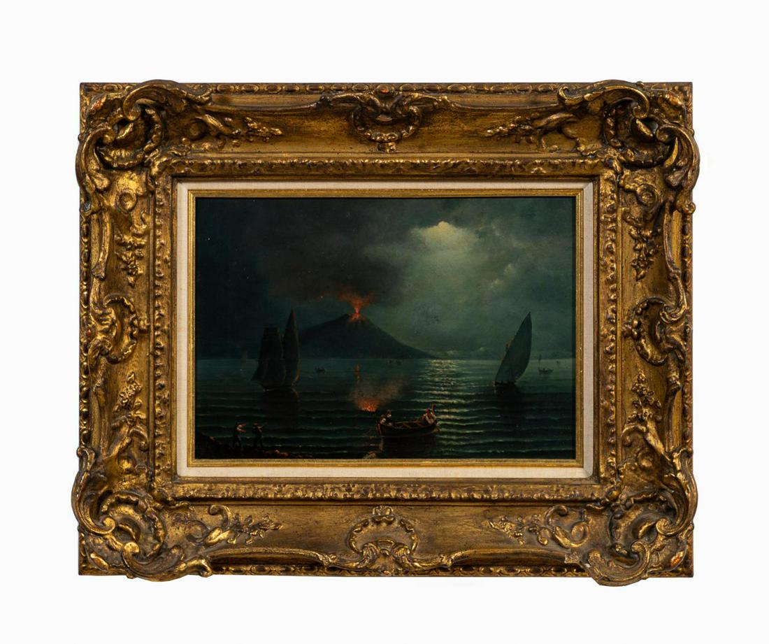 MID-19TH C. BRITISH SCHOOL, VOLCANO ERUPTION, OIL (1 of 4)