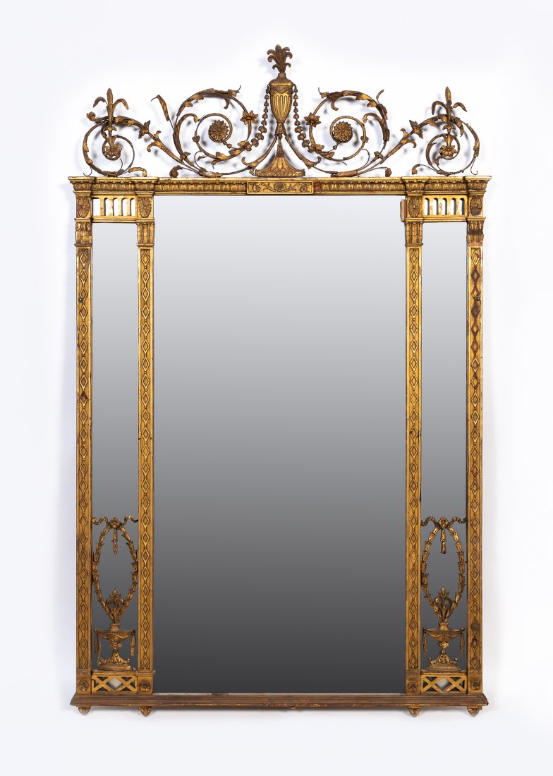 SHERATON STYLE GILTWOOD & COMPOSITION MIRROR (1 of 7)