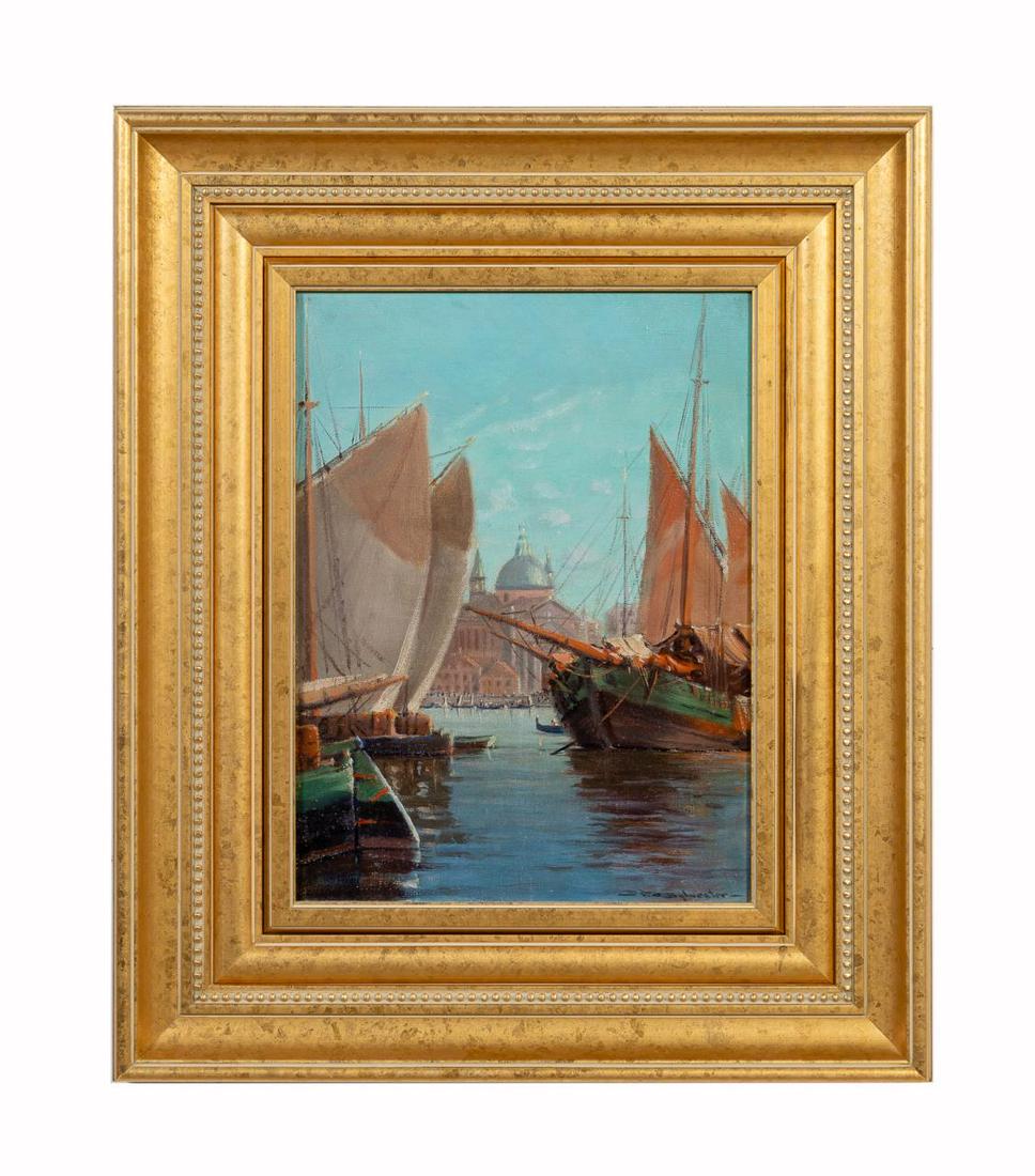 FREDERICK OAKES SYLVESTER, VENETIAN SCENE, OIL (1 of 5)