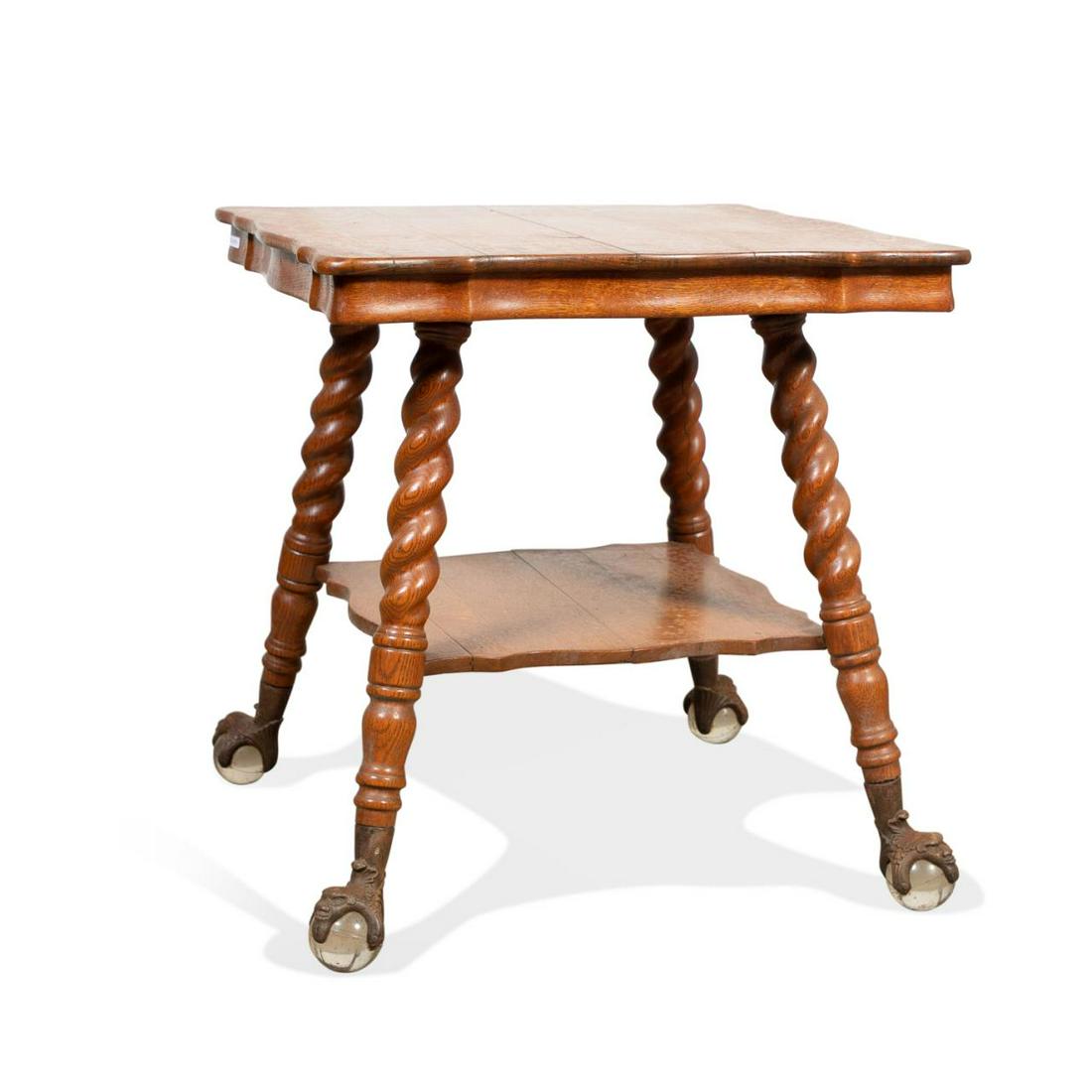AMERICAN TIGER OAK BARLEY TWIST PARLOR TABLE (1 of 6)