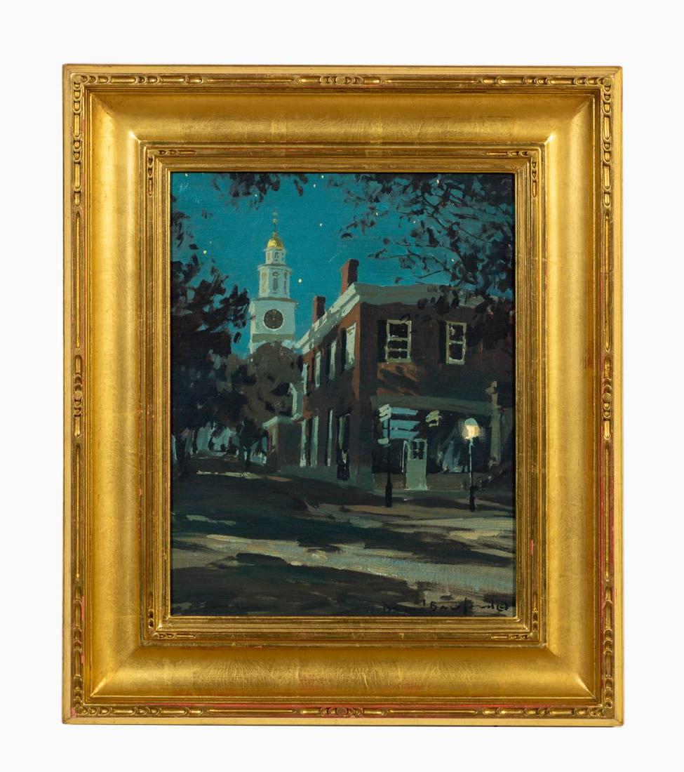 DAVID BAREFORD, "MOONLIGHT CALM", OIL ON BOARD (1 of 5)