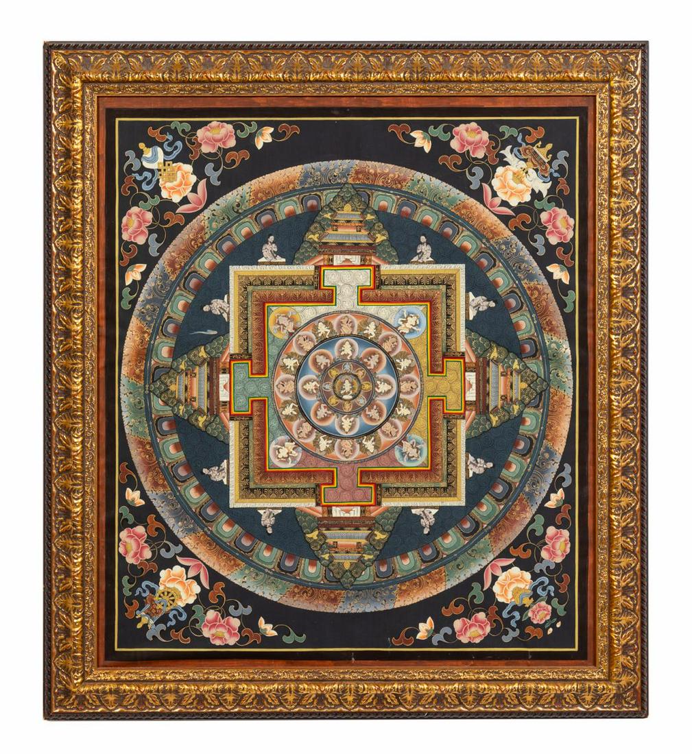 FRAMED TIBETAN MANDALA PALACE (1 of 5)
