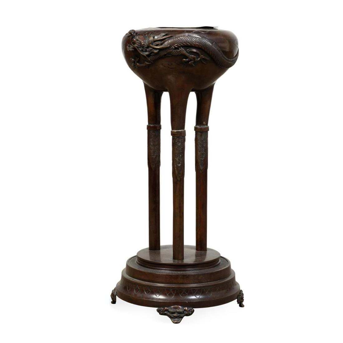 JAPANESE BRONZE DRAGON CENSER (1 of 7)