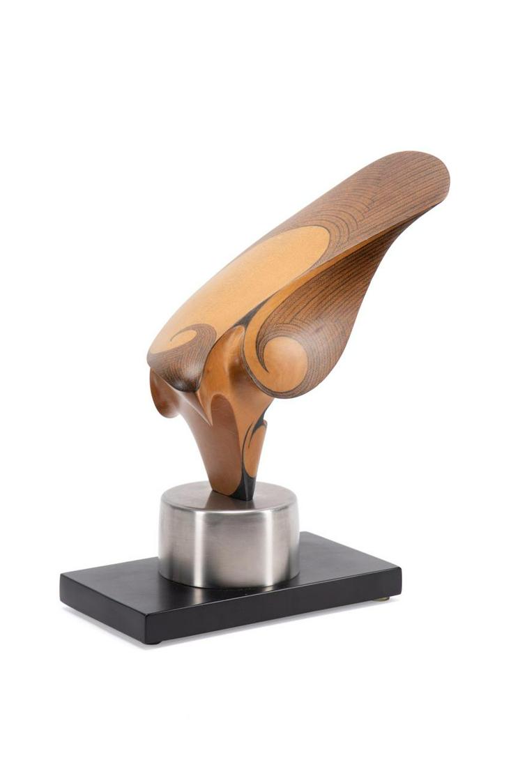 REX HOMAN MODERN CARVED WOOD HAWK SCULPTURE (1 of 6)