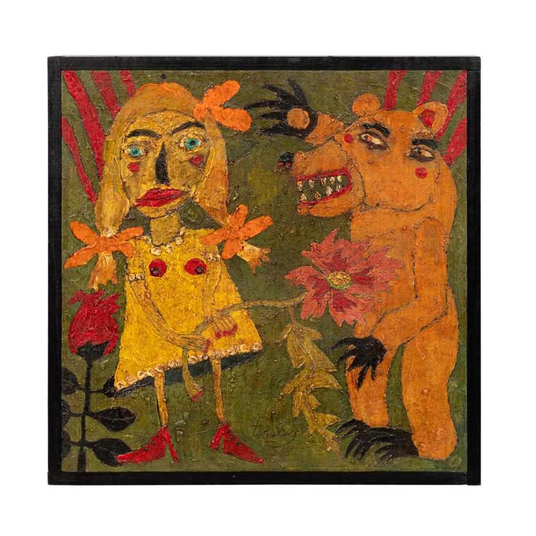 DAVID TINSLEY "TICKLED PINK", ACRYLIC ON BOARD (1 of 5)