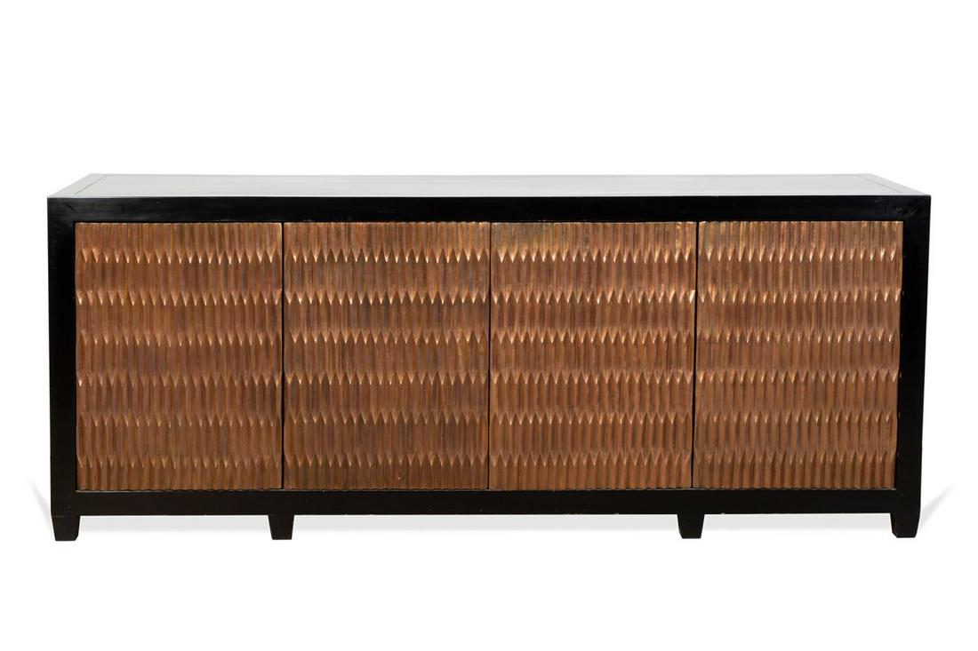 ROBERT KUO MCGUIRE EBONY & COPPER SIDEBOARD (1 of 9)