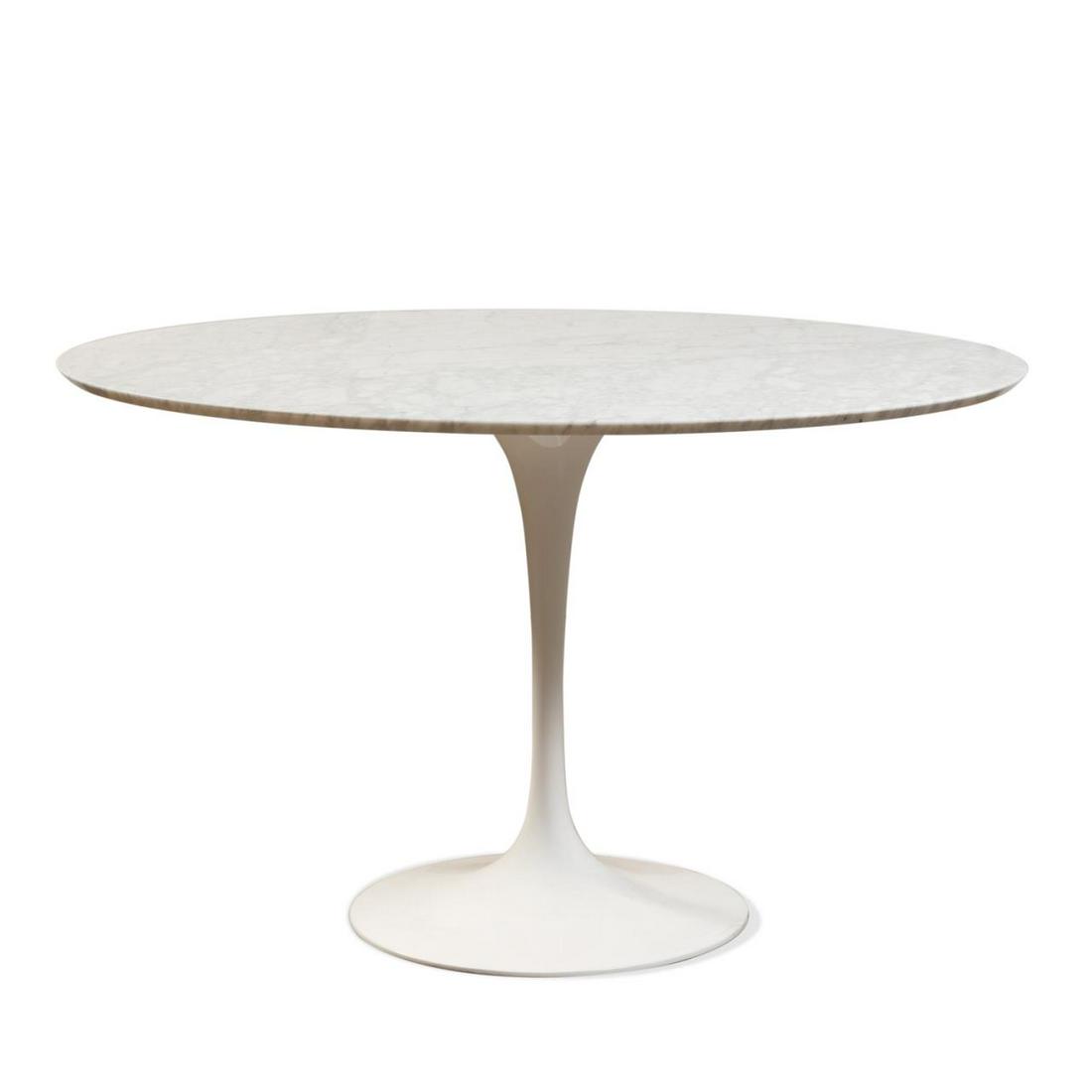 KNOLL STYLE GRAY MARBLE TOP TULIP DINING TABLE (1 of 5)