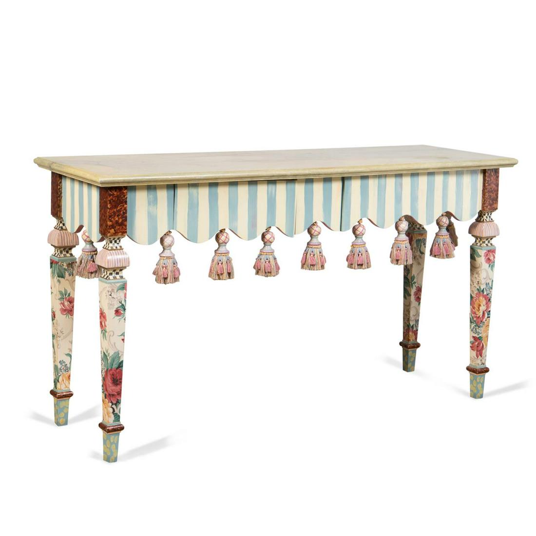 MACKENZIE-CHILDS "MARBLE ENTRY TABLE" CONSOLE (1 of 8)