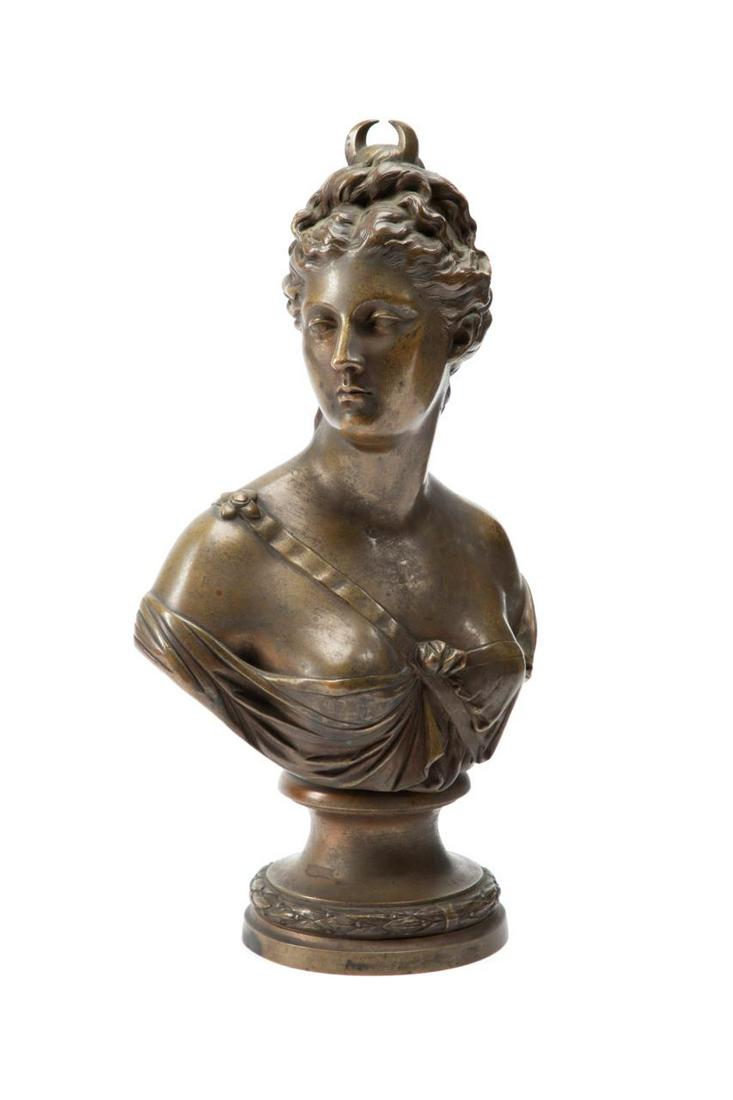 AFTER HOUDON BRONZE BUST OF DIANA, C. 1900 (1 of 7)