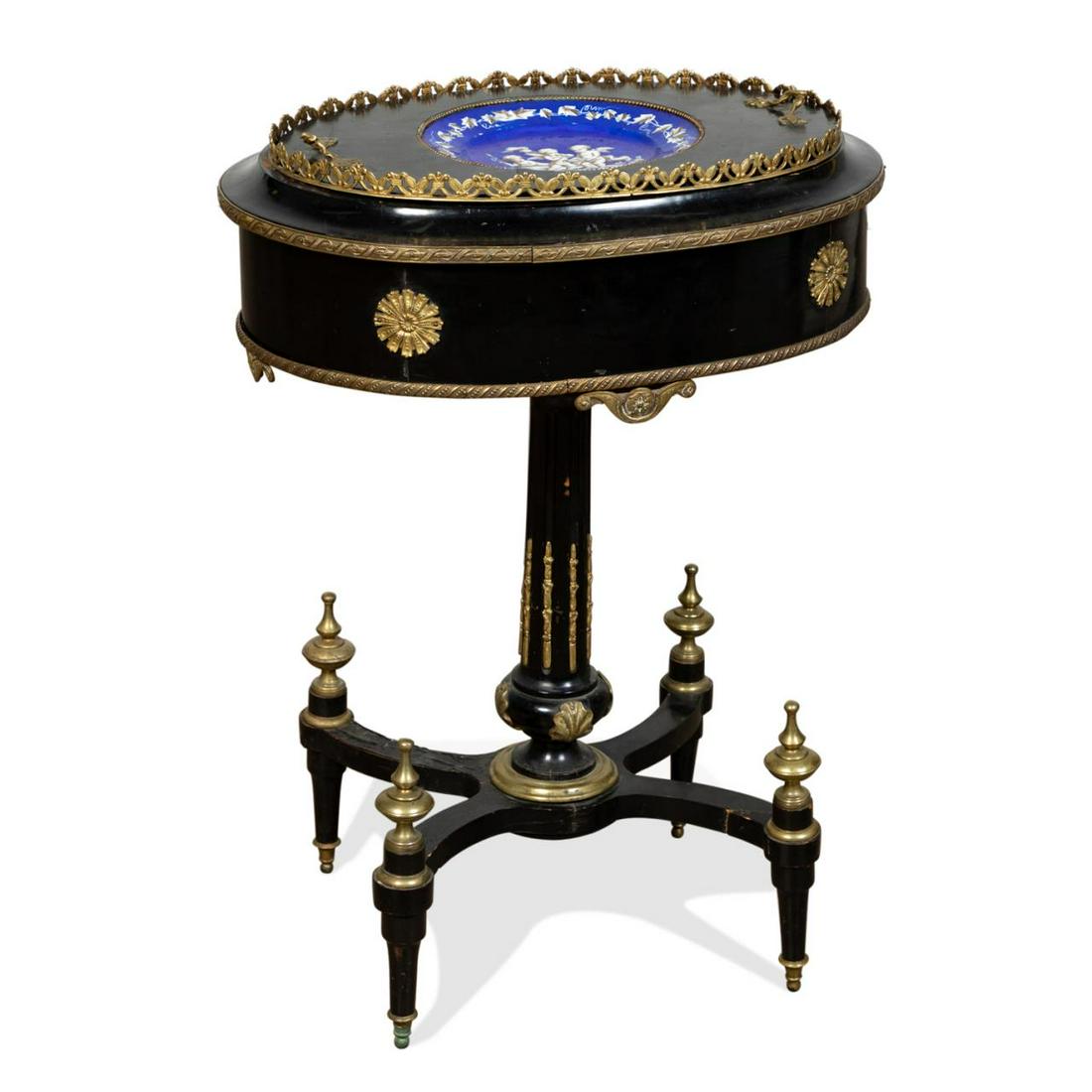 NAPOLEON III ORMOLU MOUNTED EBONIZED JARDINIERE (1 of 5)