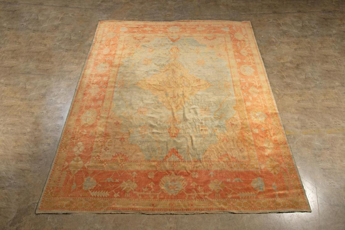 HAND KNOTTED WOOL TURKISH OUSHAK CARPET, 15 X 11 (1 of 6)
