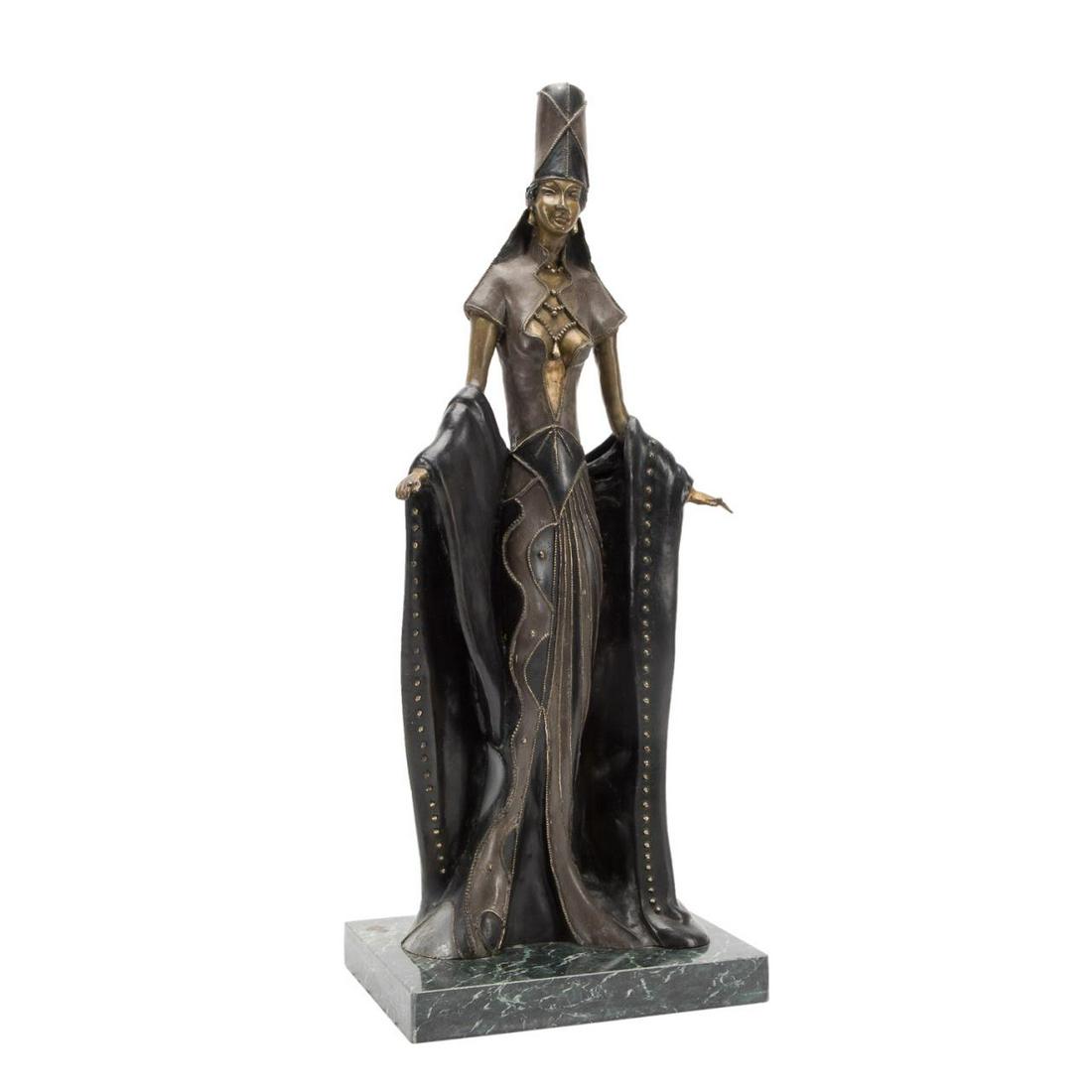 MANNER OF D. CHIPARUS, ART DECO WOMAN, BRONZE (1 of 6)