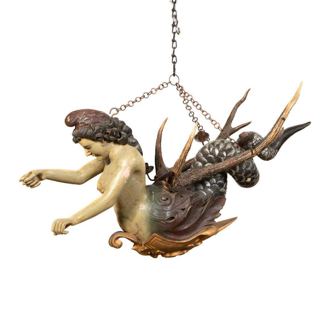 BLACK FOREST STYLE MERMAID CANDLE CHANDELIER (1 of 6)