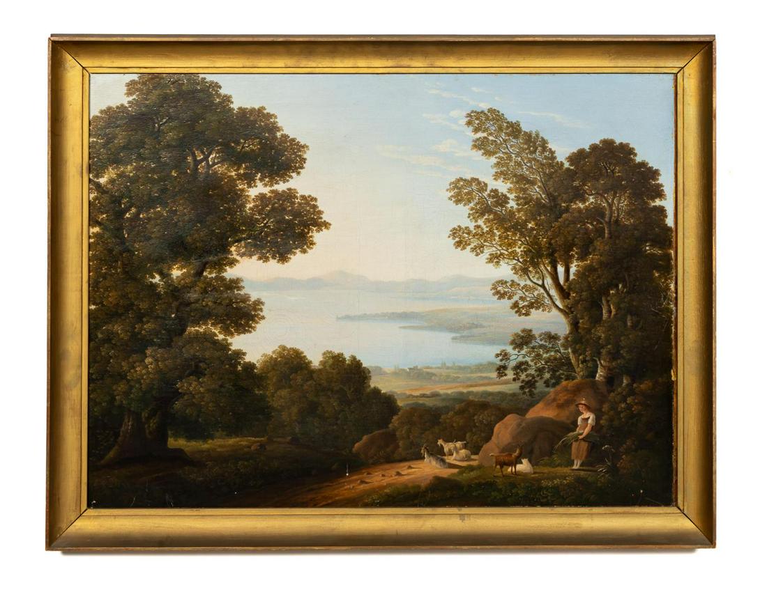 ANTON ALBERS SHEPHERDESS IN LANDSCAPE, OIL, 1824 (1 of 4)