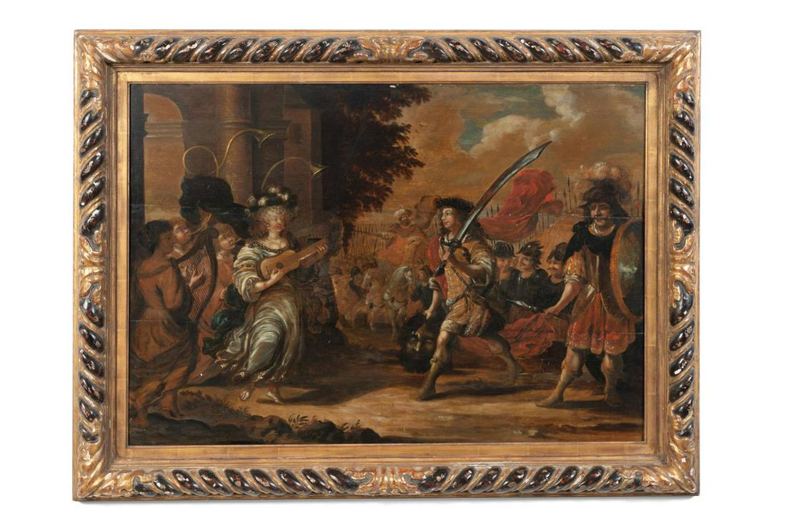 FLEMISH SCHOOL "TRIUMPH OF DAVID", OIL ON PANEL (1 of 7)