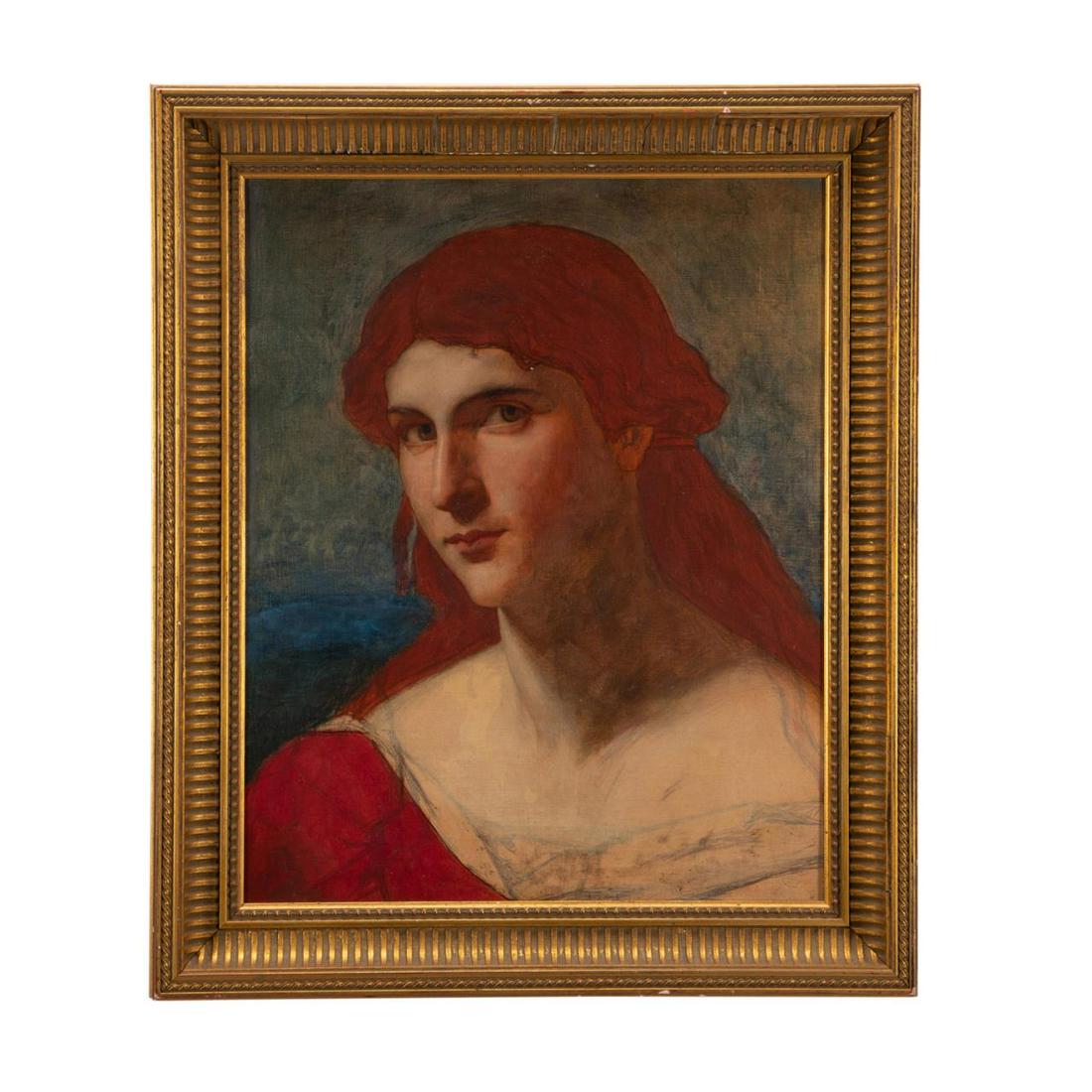 RUSSIAN SCHOOL PRE-RAPHAELITE RED HAIRED LADY (1 of 4)