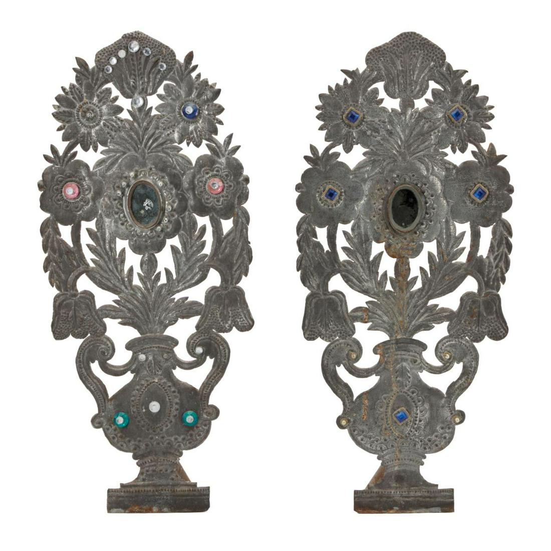 PR. 19TH/20TH C. CONTINENTAL TOLE ALTAR ORNAMENTS (1 of 6)