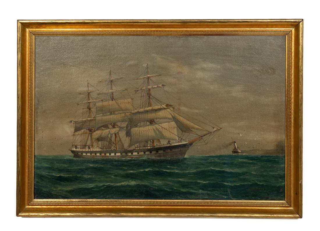 LOUIS PAPALUCA ROYAL YACHT SQUADRON SHIP, OIL (1 of 3)