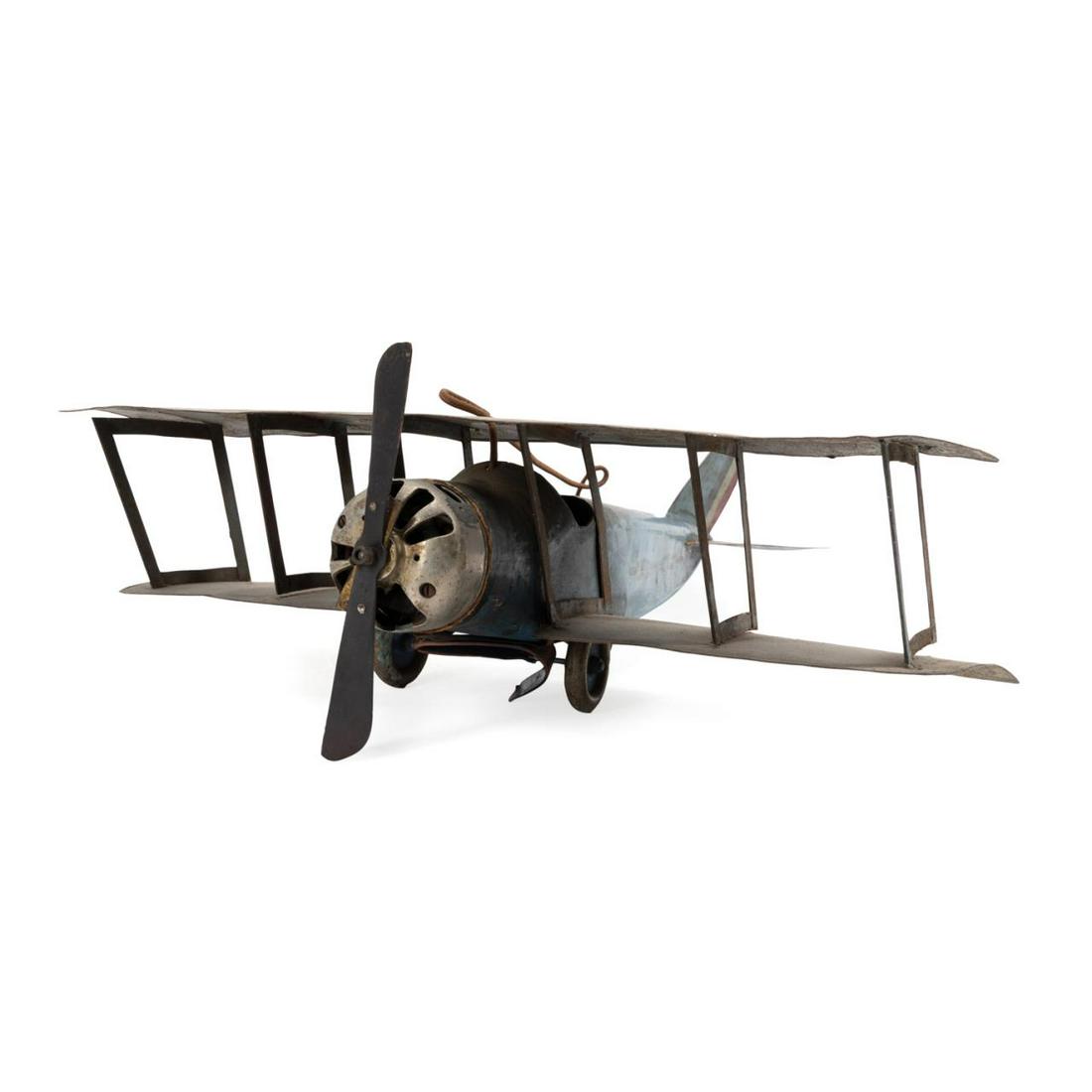 WORLD WAR I BRITISH TIN BIPLANE TOY OR MODEL (1 of 8)