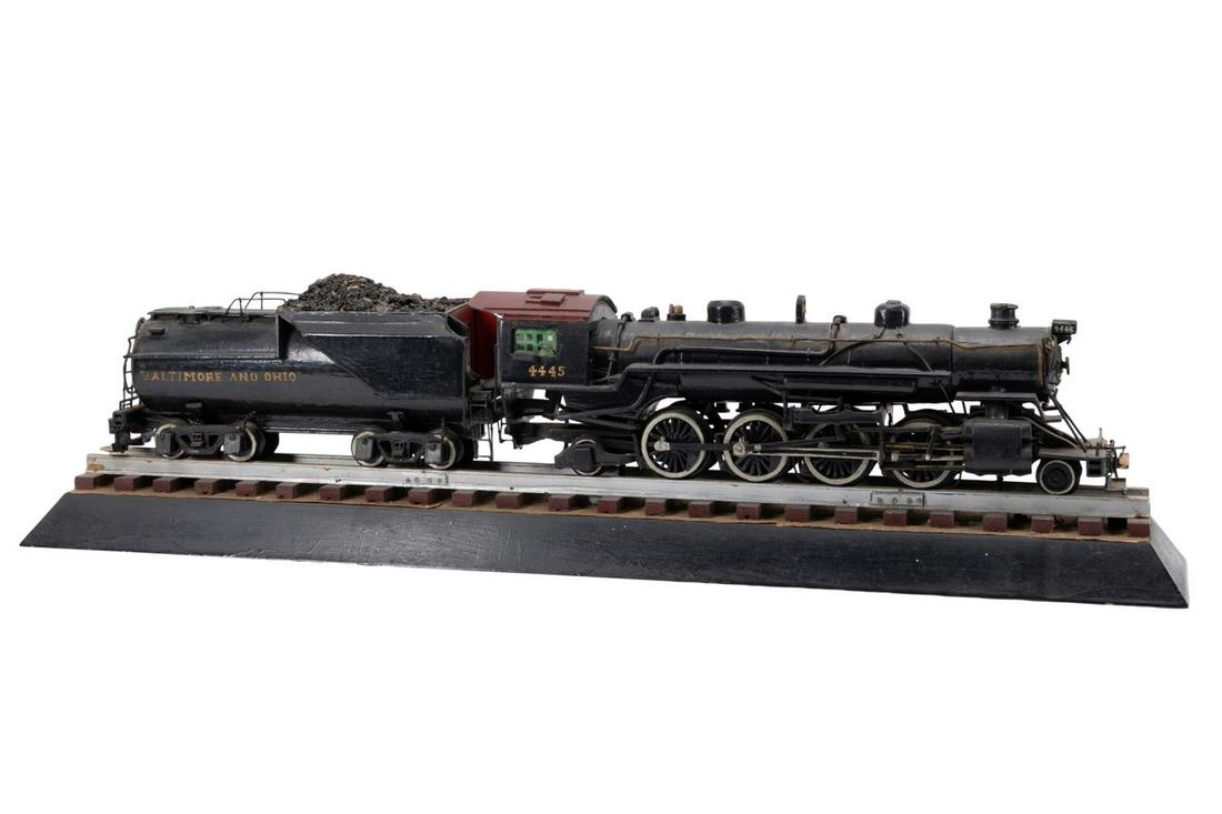 BALTIMORE & OHIO RAILROAD WOODEN MODEL TRAIN, 4445 (1 of 6)