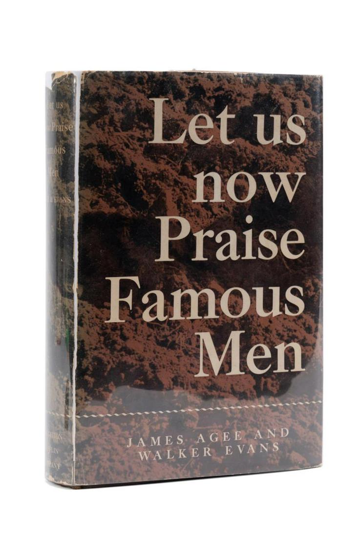 "LET US NOW PRAISE FAMOUS MEN", SIGNED COPELAND: James Agee, author (American 1909-1955), Walker Evans, photographer (American 1903-1975), "Let Us Now Praise Famous Men", published by Three Tenant Families: Houghton Mifflin, Boston, 1941, first edit