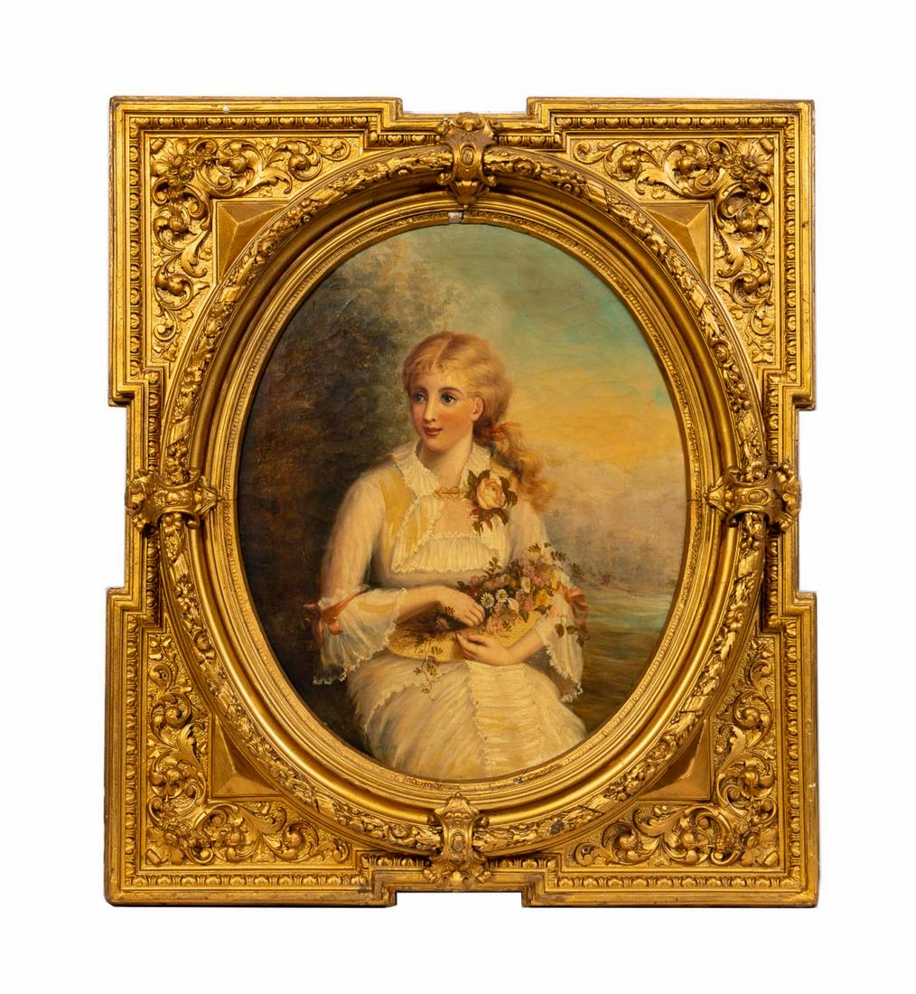 NORA CHEASE OIL PORTRAIT OF A LADY WITH APPLES (1 of 5)