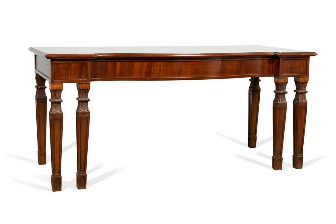 GEORGE III MAHOGANY BOWFRONT SERVER, 19TH C. (1 of 6)