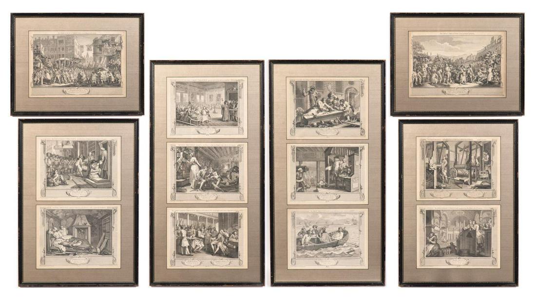 WM. HOGARTH "INDUSTRY & IDLENESS", 12 ENGRAVINGS (1 of 15)