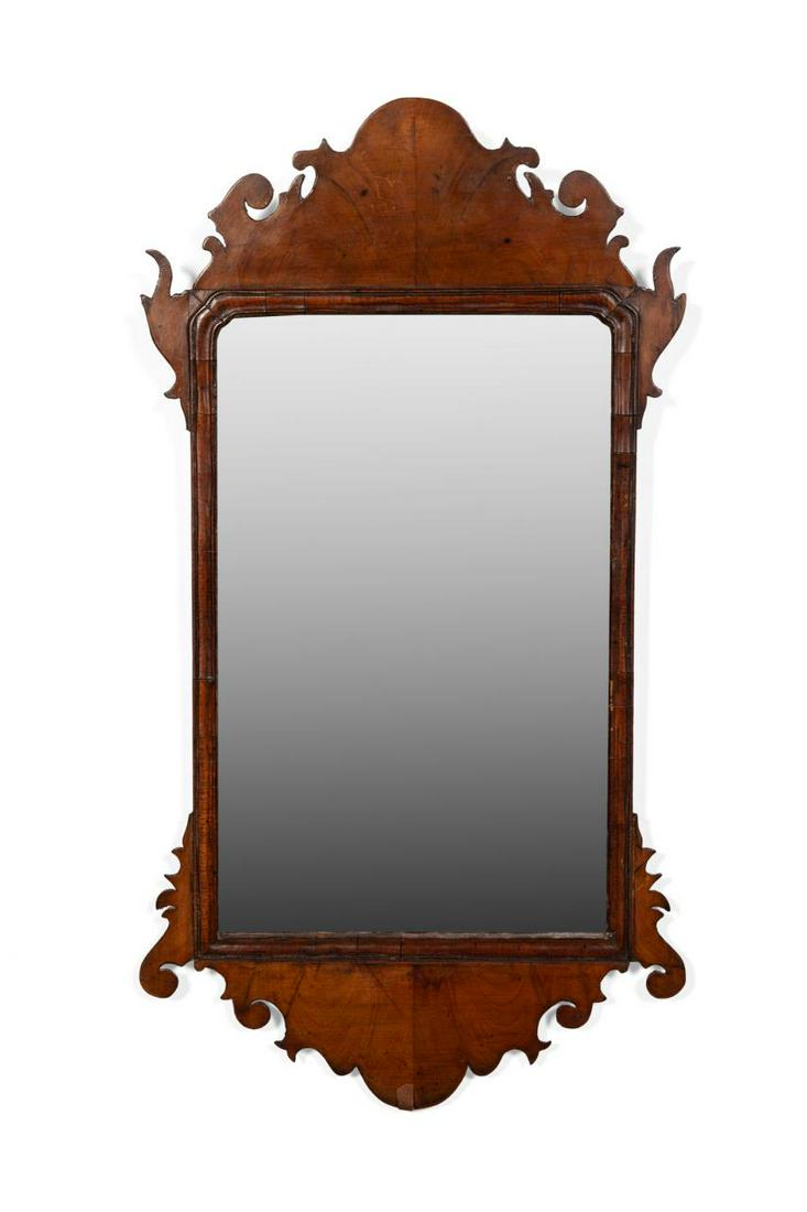 18TH C. ENGLISH CHIPPENDALE MAHOGANY LOOKING GLASS (1 of 4)