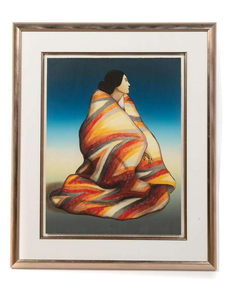 R.C. GORMAN "LIGHTNING BLANKET" FIGURAL LITHOGRAPH (1 of 4)