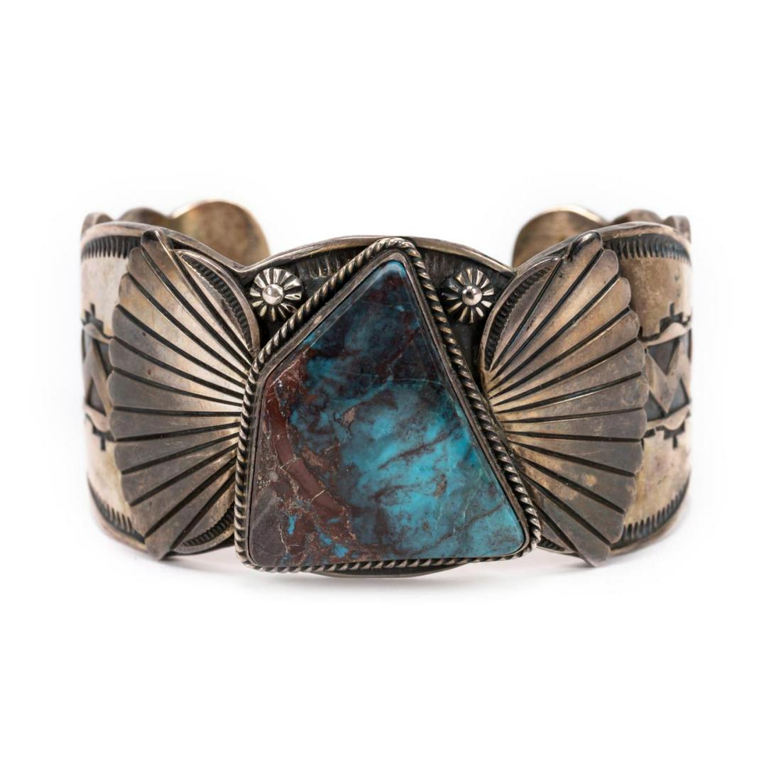 GARY REEVES STERLING AND TURQUOISE BRACELET (1 of 6)