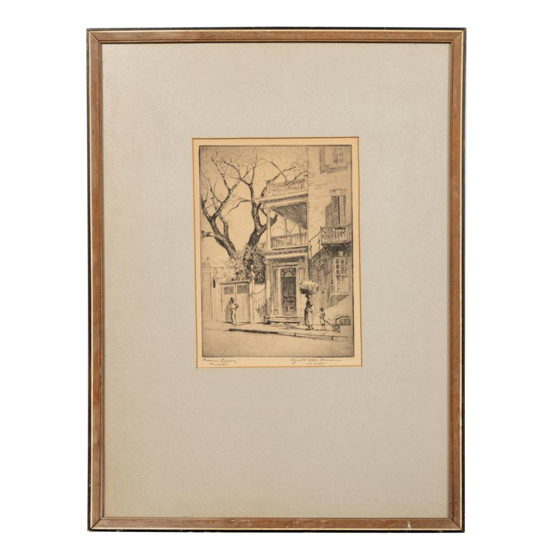 ELIZABETH Oâ€™NEILL VERNER ETCHING, RAVENEL DOORWAY (1 of 3)