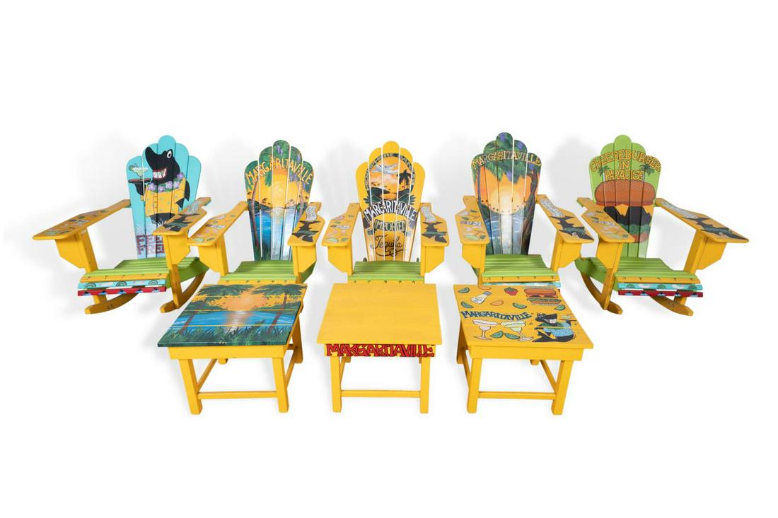 8PC MARGARITAVILLE ADIRONDACK CHAIRS & SIDE TABLES (1 of 12)