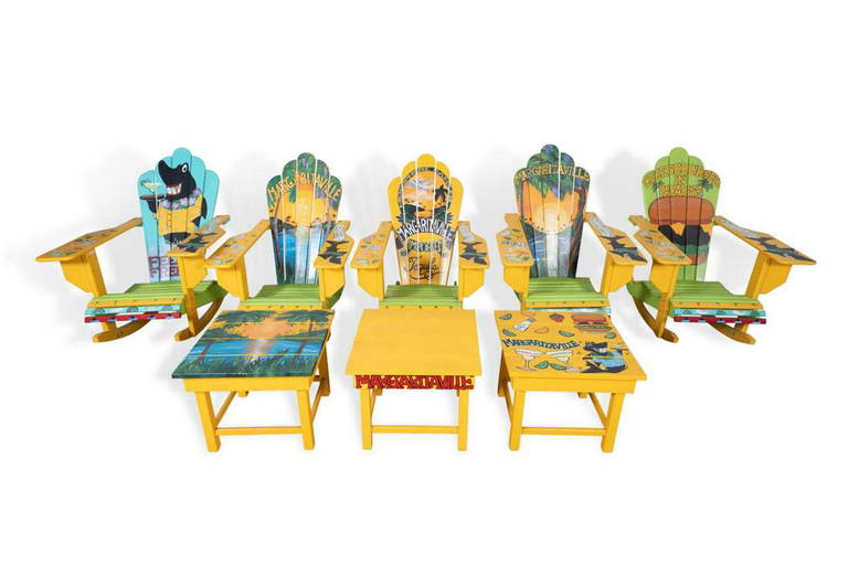 8pc Margaritaville Adirondack Chairs & Side Tables
