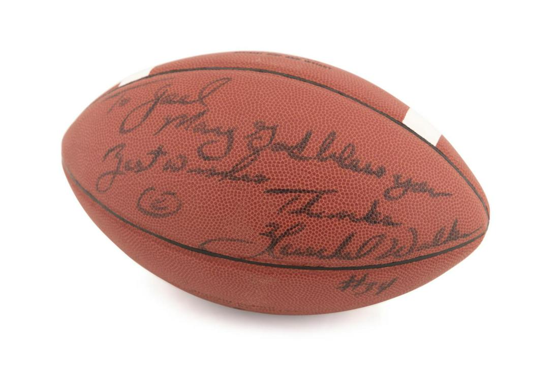 HERSCHEL WALKER SIGNED & INSCRIBED FOOTBALL (0107) on Jan 12, 2023 Ahlers & Ogletree Auction