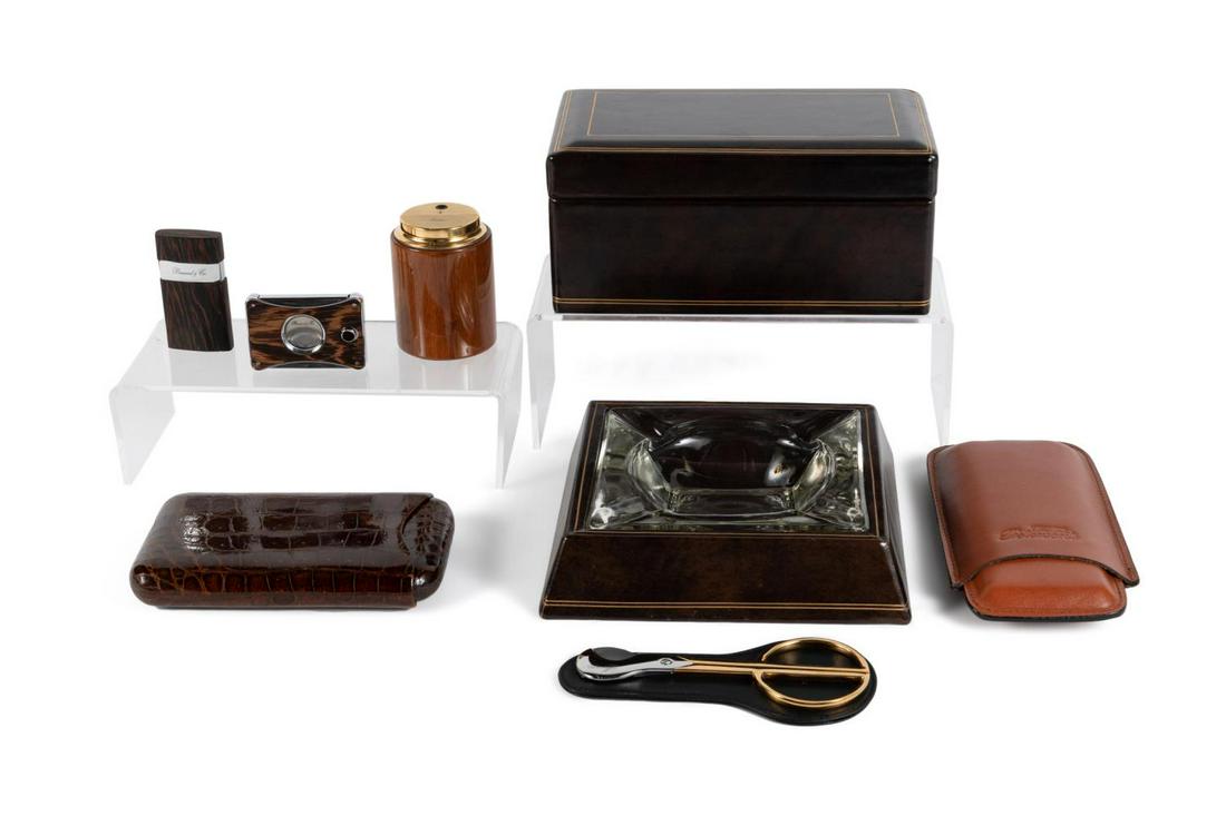 8PC HUMIDOR AND CIGAR ACCESSORIES COLLECTION (1 of 6)