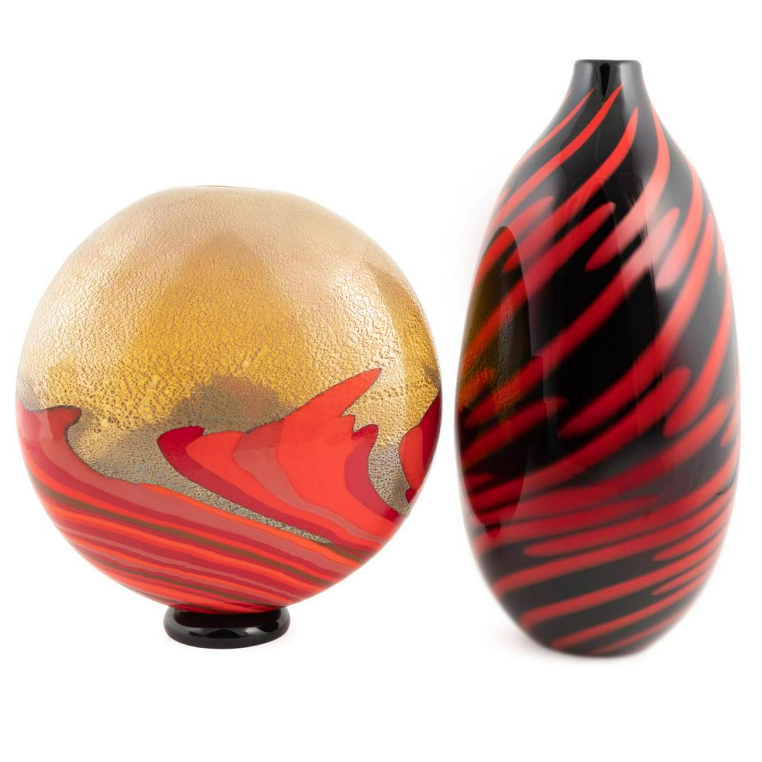 TWO LIM ED SEGUSO VIRO MURANO ART GLASS VASES (1 of 6)