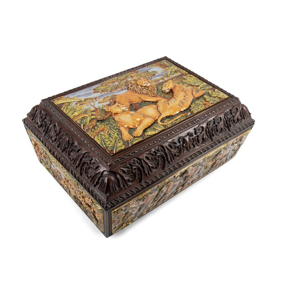 JAY STRONGWATER "LIVINGSTON" JUNGLE SCENE CHEST (1 of 8)