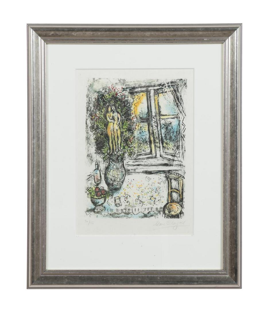M. CHAGALL, "LA FENETRE ENTROUVERTE," LITHO 30/50 (1 of 6)