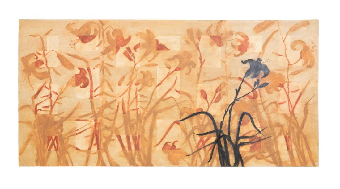 ROCIO RODRIGUEZ, "BLACK LILY, RED LILLIES", O/C (1 of 4)