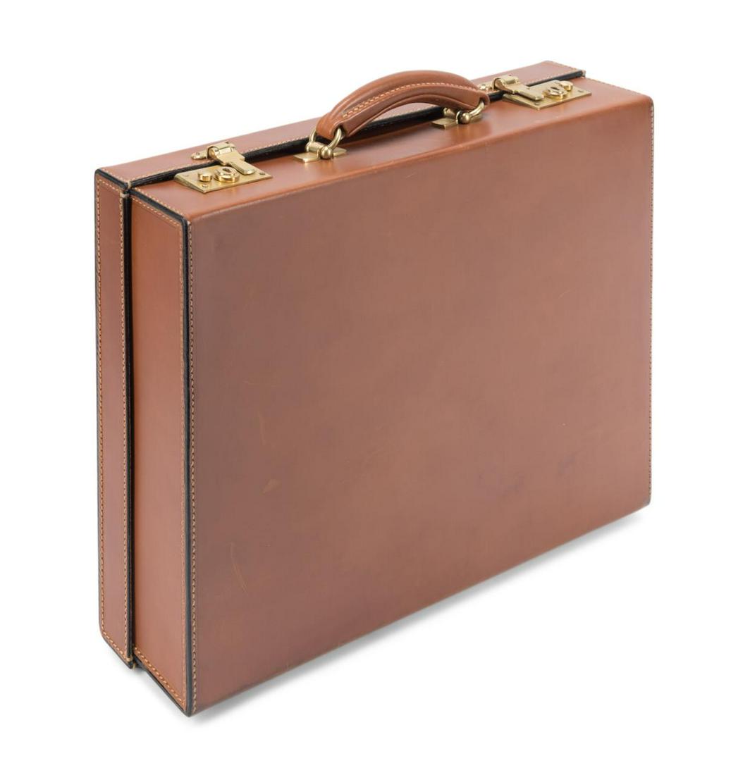 ALFRED DUNHILL COGNAC LEATHER HARDSIDE BRIEFCASE (0427) on Jan 12