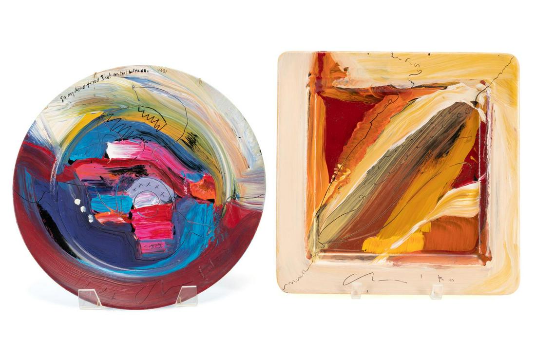 TWO PAUL CHELKO HAND PAINTED, SIGNED PLATES (1 of 10)