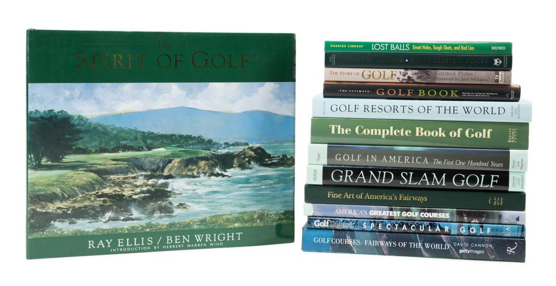 THIRTEEN HARDCOVER BOOKS ON GOLF AND GOLF COURSES (1 of 4)