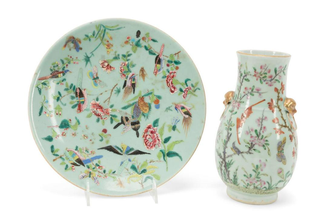 TWO CHINESE CELADON PORCELAIN ARTICLES (1 of 7)